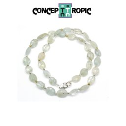 Colier din Acvamarin Oval Fatetat 9-14 x 7-9 mm - Accesorii GF - Argint 925
