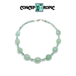Colier din Calcedonie Neregulat Fatetat - Calcit Rotund - Accesorii Argint 925