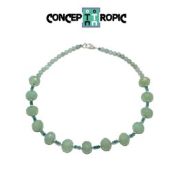 Colier din Calcedonie Disc Fatetat - Calcit Rotund - Accesorii Argint 925