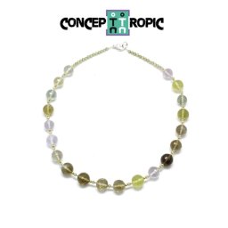 Colier din Cuart Mixt Rotund 2mm Fatetat - Zircon Rotund Fatetat - Accesorii Argint 925