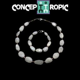 Set Colier si Bratara din Piatra Lunii Rainbow - Turmalina - Accesorii Argint 925