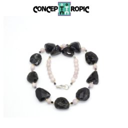 Colier din Iolit Neregulat Fatetat - kunzit Rotund - Accesorii Argint 925