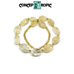 Colier din Citrin Neregulat Fatetat - Limonit Rotund - Accesorii Argint 925