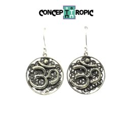 Cercei din Argint 925 Om - Floare - 24 x 24 mm - 1 Pereche