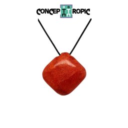 Pandantiv Coral Rosu de Forma Patrata - 30-32 x 31-32 x 13-15 mm - 1 Buc