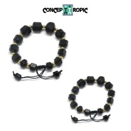 Bratara Turmalina Neagra Neregulata - 9-15 x 9-17 mm - Accesorii Gold Filled - 1 Buc
