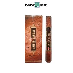 Betisoare Parfumate HEM Amber Sandal - 15 g - Nectarul Meditatiei Aurii - Incense Sticks - 1 Set
