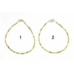 Bratara Opal Galben Diametru 56 mm - Margele Rotunde Fatetate - 2x2 mm - Accesorii GF- Argint 925