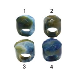 Inele Agata Colorata Ovala Fatetata - Diametru Gaura 54 mm