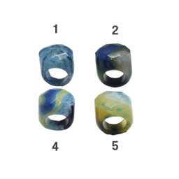 Inele Agata Colorata Ovala Fatetata - Diametru Gaura 54 mm