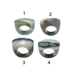 Inele Agata Colorata Ovala Fatetata - Diametru Gaura 57 mm
