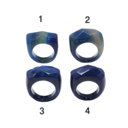 Inele Agata Colorata Dreptunghi Picatura Fatetata - Diametru Gaura 61 - 63 mm