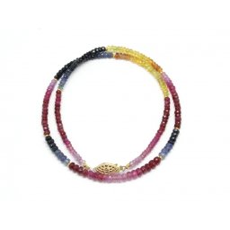 Colier Safir Mixt Disc Fatetat - 1,3-2,5 x 3-4 mm - Accesorii Gold Filled