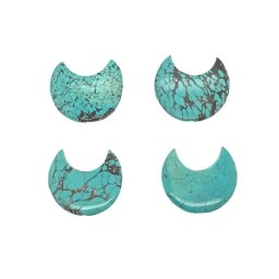 Pandantiv Turcoaz de Nepal de Forma Semiluna - 28 x 30 x 6 mm - 1 Buc