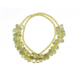 Colier Cuart Lemon cu Zircon Rotund Briolete Fatetate - 5 x 9 mm - Accesorii Gold Filled