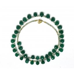 Colier Onix Verde Rotund Briolete Fatetate - 5-6 x 7-8 mm - Accesorii GF