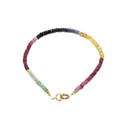 Bratara Safir Mist Diametru 54 mm - Margele Disc Fatetate - 1,2-1,9 x 2,8 - 3 mm - Accesorii Gold Fiiled