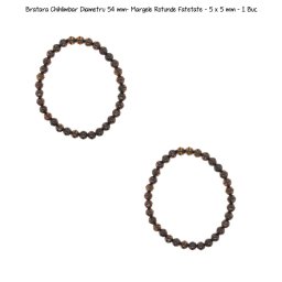 Bratara Chihlimbar Diametru 54 mm - Margele Rotunde Fatetate - 5 x 5 mm - 1 Buc