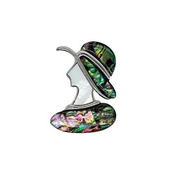 Brosa si Pandantiv din Sidef si Metal - 53 x 37 mm - ( XXL )