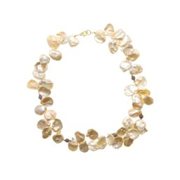 Colier Perle de Cultura cu Safir Neregulat - 13-15 x 15-19 mm