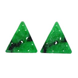 Pandantiv Jad Alb Colorat Sculptat - 38 x 36 x 1,2 mm - 1 Pereche