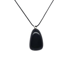 Pandantiv din Onix Negru Neregulat - 27-29 x 15-17 mm - 1 Buc