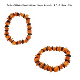 Bratara Chihlimbar Diametru 62 mm- Margele Neregulate - 2- 5 x 8-12 mm - 1 Buc