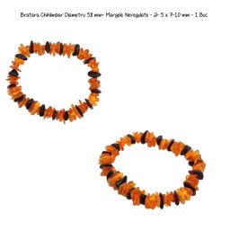 Bratara Chihlimbar Diametru 58 mm- Margele Neregulate - 2- 5 x 7-10 mm - 1 Buc