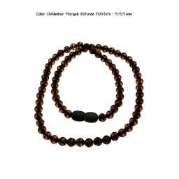 Colier Chihlimbar Margele Rotunde Fatetate - 5-5,9 mm