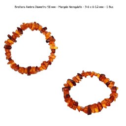 Bratara Chihlimbar Diametru 58 mm - Margele Neregulate - 3-6 x 6-12 mm - 1 Buc