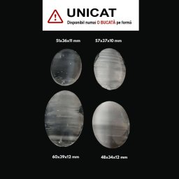 Cabochon Selenit Alb in Forma de Oval - 48-60 x 34-39 x 10-12 mm - ( XL )