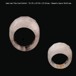Inele Cuart Roz Oval Fatetat - Diametru Gaura 58-65 mm