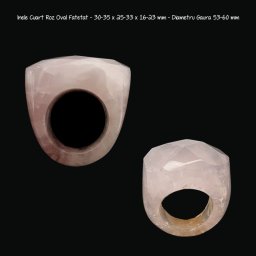 Inele Cuart Roz Oval Fatetat - Diametru Gaura 53-60 mm