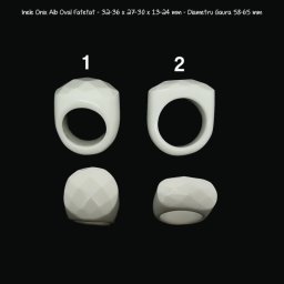 Inele Onix Alb Oval Fatetat - Diametru Gaura 58-65 mm
