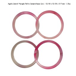 Agata Colorat Margele Pietre Semipretioase Cerc - 51-54 x 51-54 x 5-7 mm - 1 Buc
