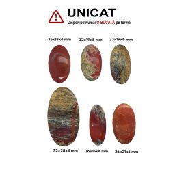 Cabochon Jasp de Forma Ovala - 32-52 x 15-28 x 4-6 mm - 1 Buc