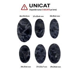 Cabochon din Merlinit de Forma Oval - 34-46 x 18-28 x 5-7 mm