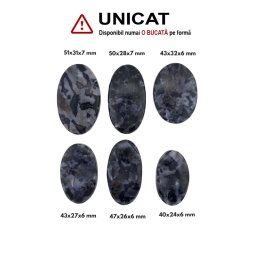 Cabochon din Merlinit de Forma Oval - 40-51 x 24-32 x 6-7 mm