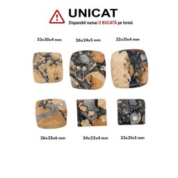 Cabochon Jasp Maligano de Forma Patrata - 23-33 x 21-31 x 4-6 mm - ( XXL ) - 1 Buc