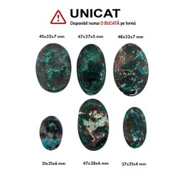 Cabochon Crisocola de Forma Oval - 31-48 x 21-32 x 4-7 mm - 1 Buc