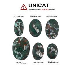 Cabochon din Crisocola Druzy de Forma Oval - 34-50 x 21-37 x 5-7 mm