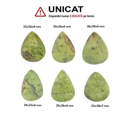 Cabochon Opal Verde de Forma Picatura - 32-36 x 23-28 x 6-7 mm - 1 Buc