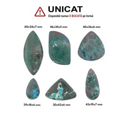 Cabochon Crisocola de Forma Picatura - Neregulata - 29-60 x 18-36 x 5-7 mm - 1 Buc