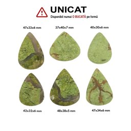 Cabochon Opal Verde de Forma Picatura - 37-48 x 30-40 x 5-7 mm
