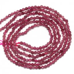 Turmalina Roz Margele Pietre Semipretioase Rotunde Fatetate 2.5 mm