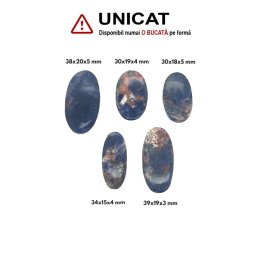 Cabochon din Sodalit de Forma Oval - 34-41 x 15-23 x 4-5 mm