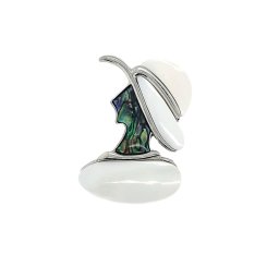 Brosa si Pandantiv din Sidef si Metal - 53 x 37 mm - ( XXL )