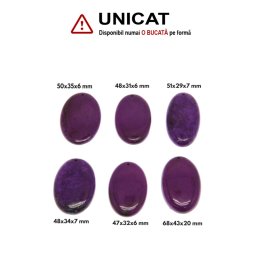 Pandantiv Turcoaz Alb Mexican Colorat Oval cu Gaura - 47-50 x 29-35 x 6-8 mm - 1 Buc