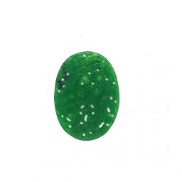 Pandantiv Jad Alb Colorat Sculptat Oval - 48 x 36 x 2 mm - 1 Buc