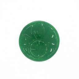 Pandantiv Jad Alb Colorat Sculptat Disc - 56 x 56 x 2 mm - 1 Buc